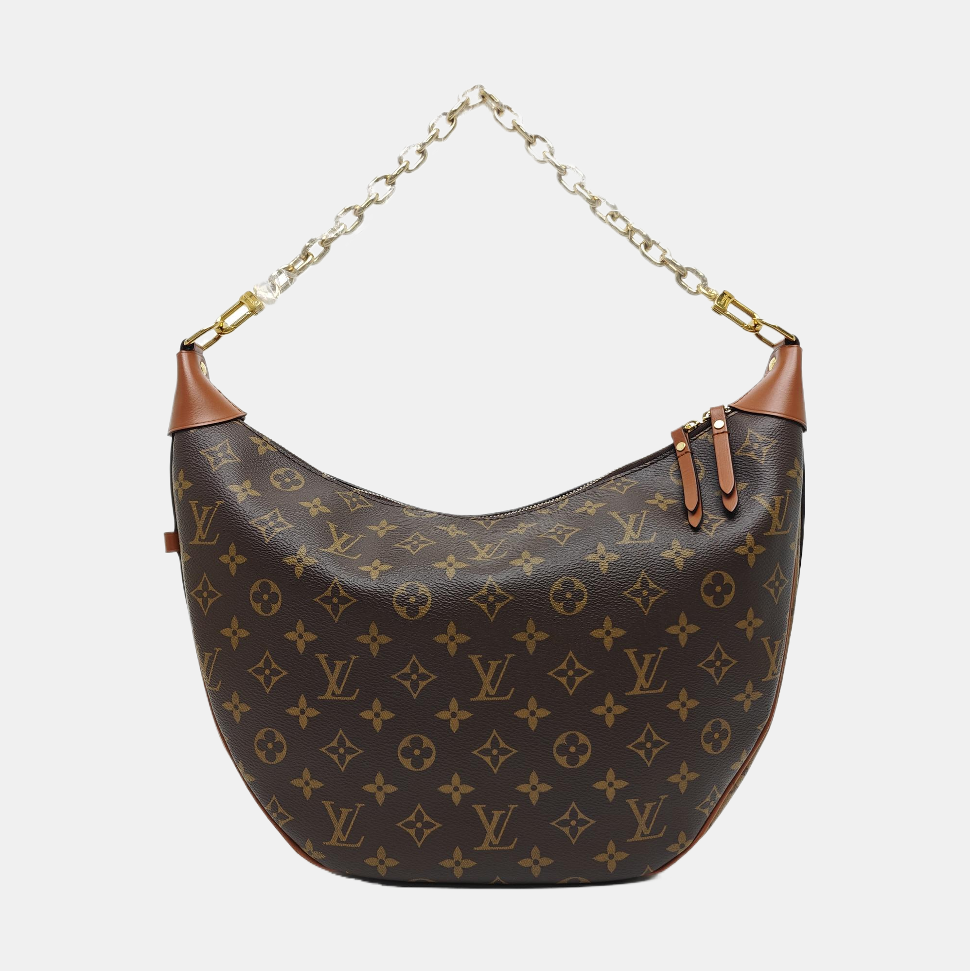 LOOP HOBO Monogram Coated Canvas Brown