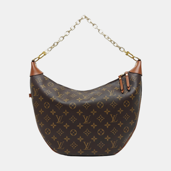 LOOP HOBO Monogram Coated Canvas Brown