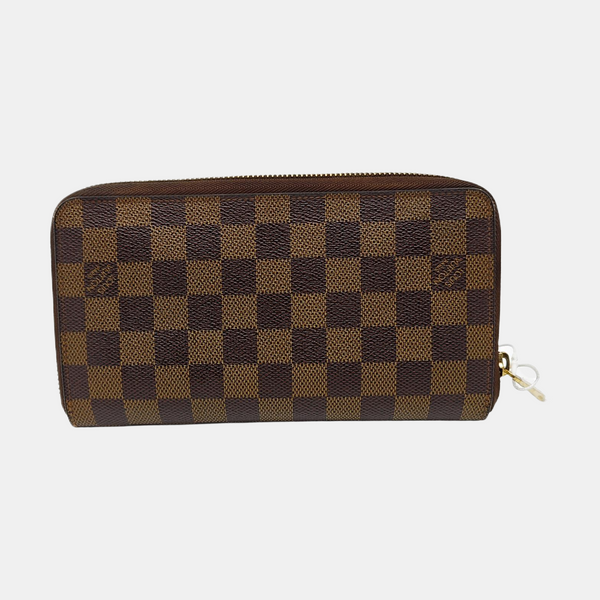 ZIPPY Damier Ebene Coated Canvas Brown Wallet