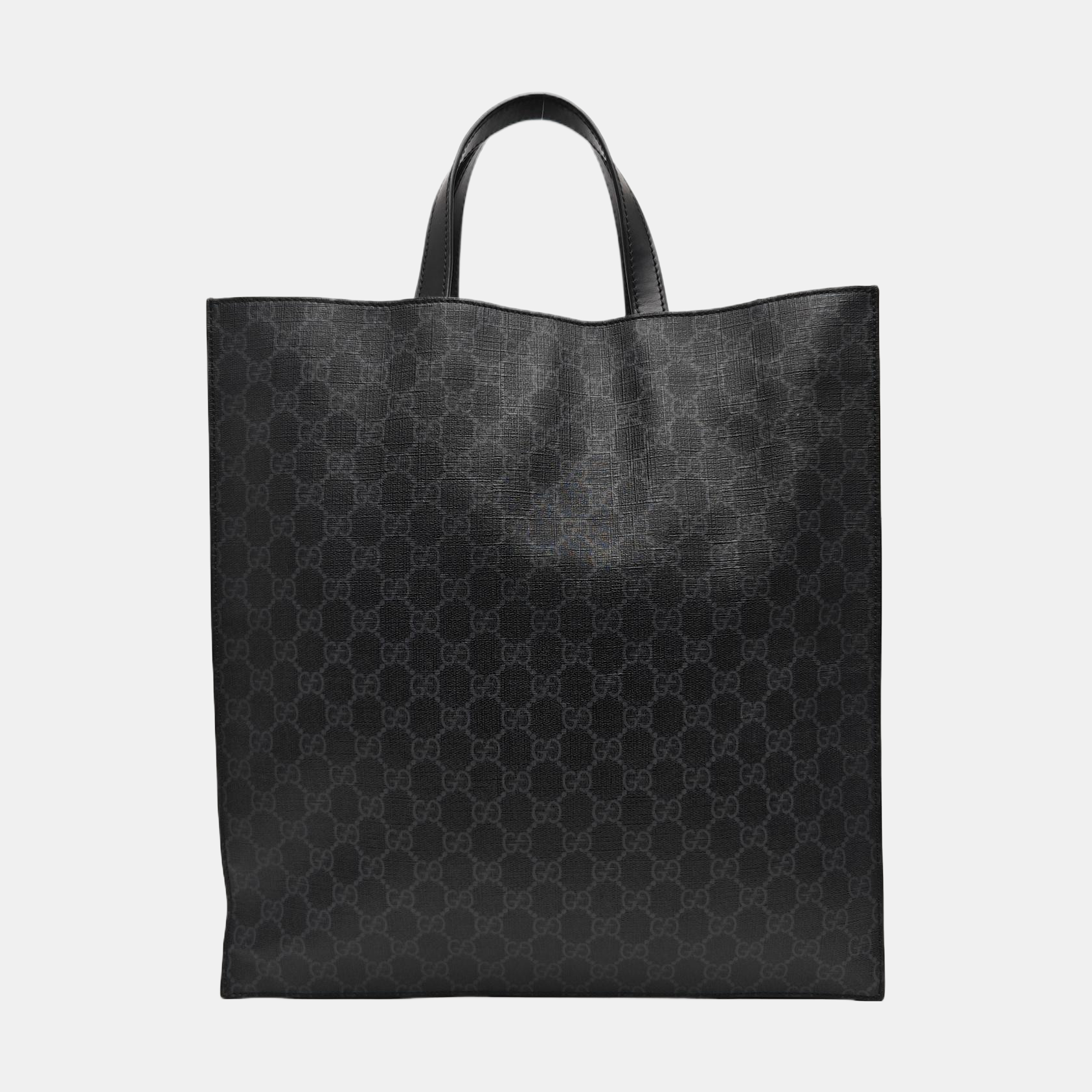 Monogram Coated Canvas Tote Bag Black