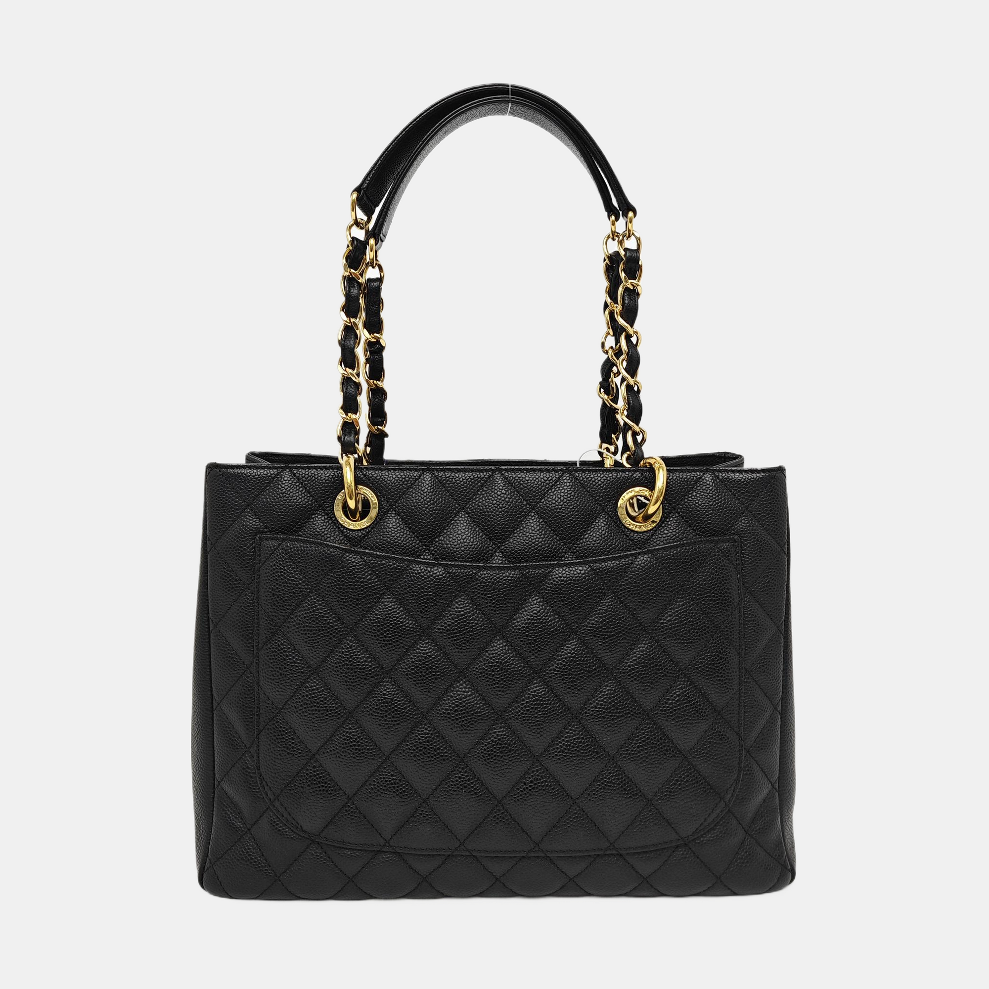 CHANEL PETITE Quilted Grained Calfskin Black