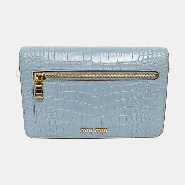 Calfskin Shoulder Bag Blue