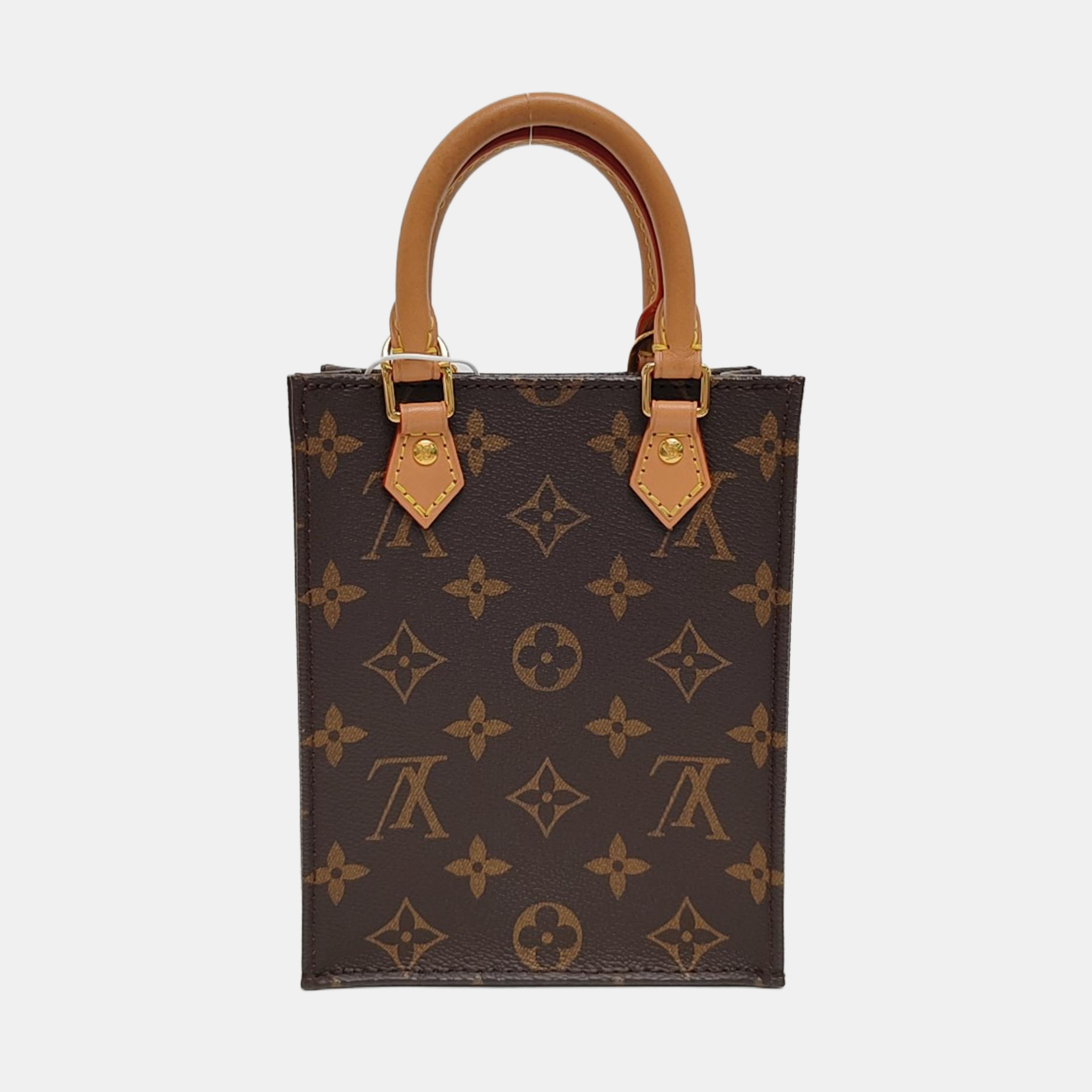 SAC PLAT Mini Monogram Coated Canvas Brown