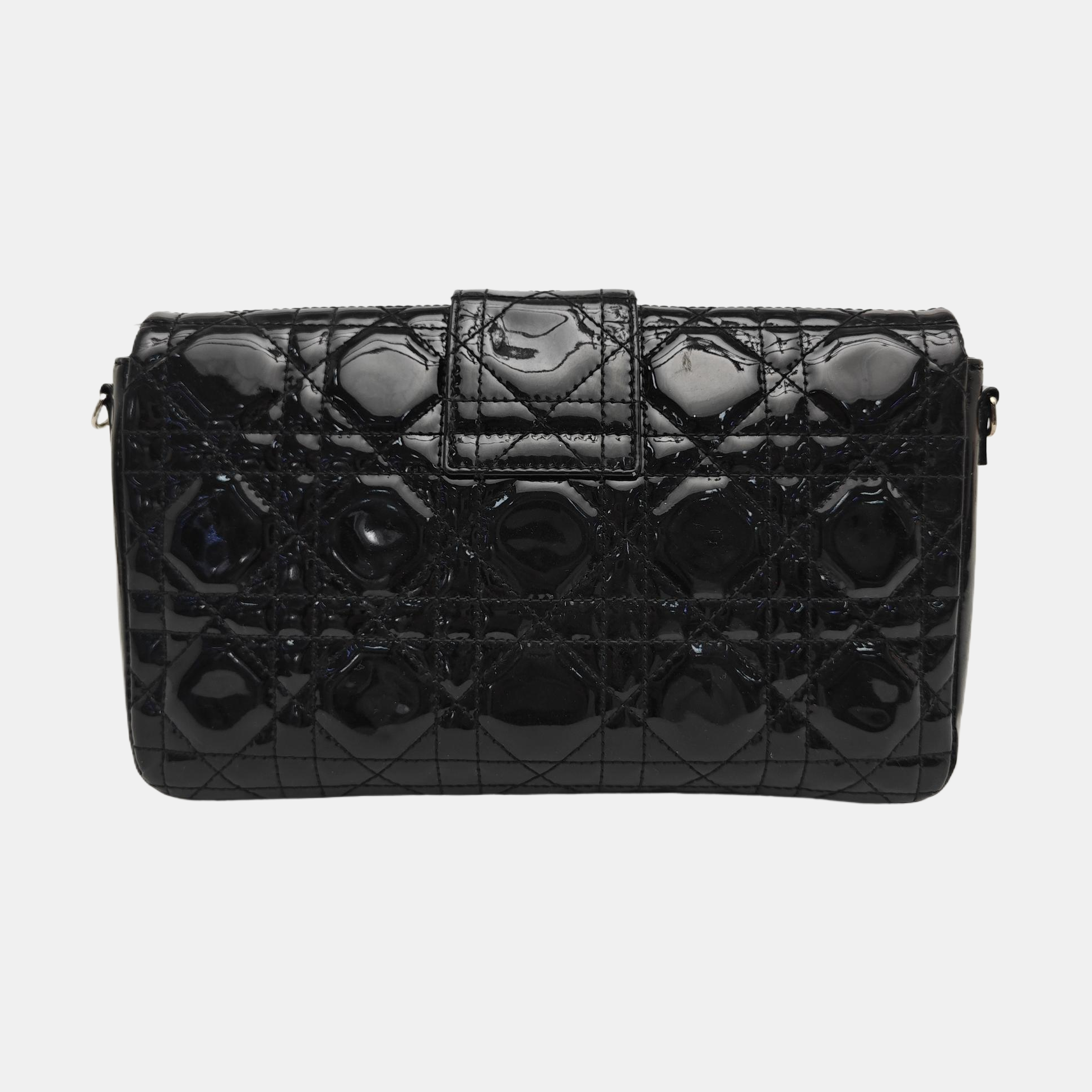 Miss Dior Cannage Patent Leather Black