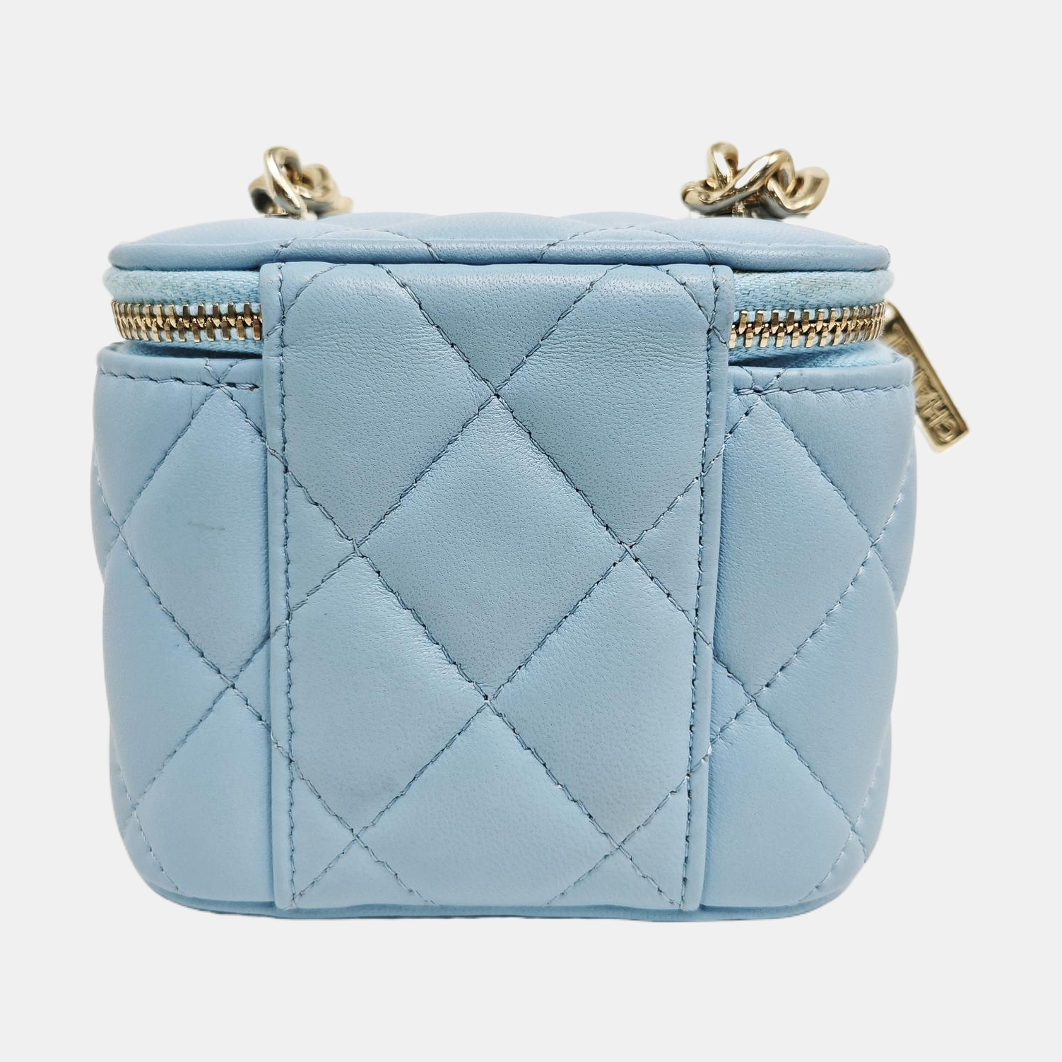 VANITY CASE Small Quilted Lambskin Blue