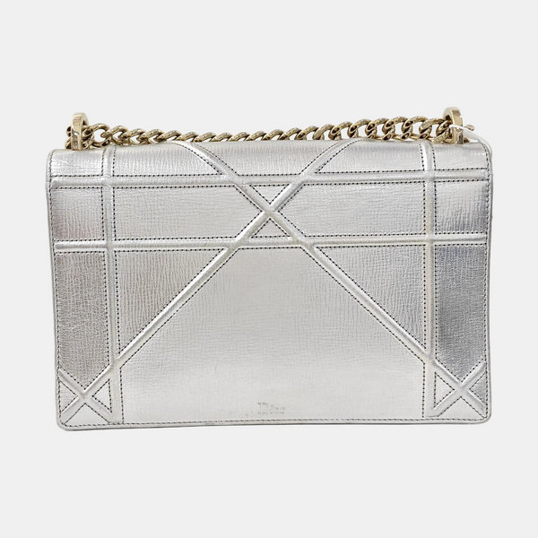 Authenticated pre-owned  Diorama Medium Cannage Calfskin Silver - Crossbody Bag at Looply