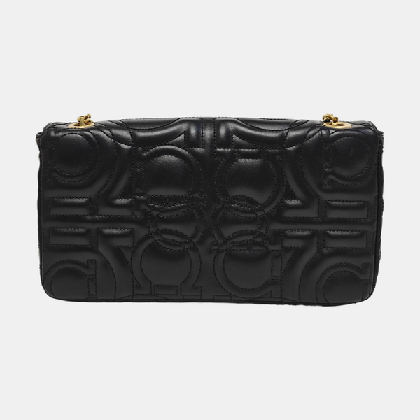 Gancini Quilted Calfskin Black