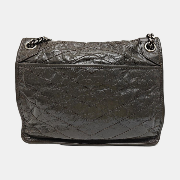 NIKI Medium Chevron Calfskin Green