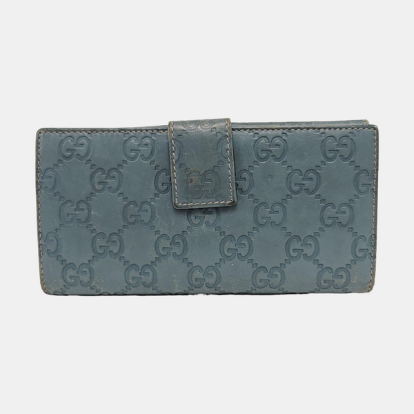 Monogram Leather Wallet Blue