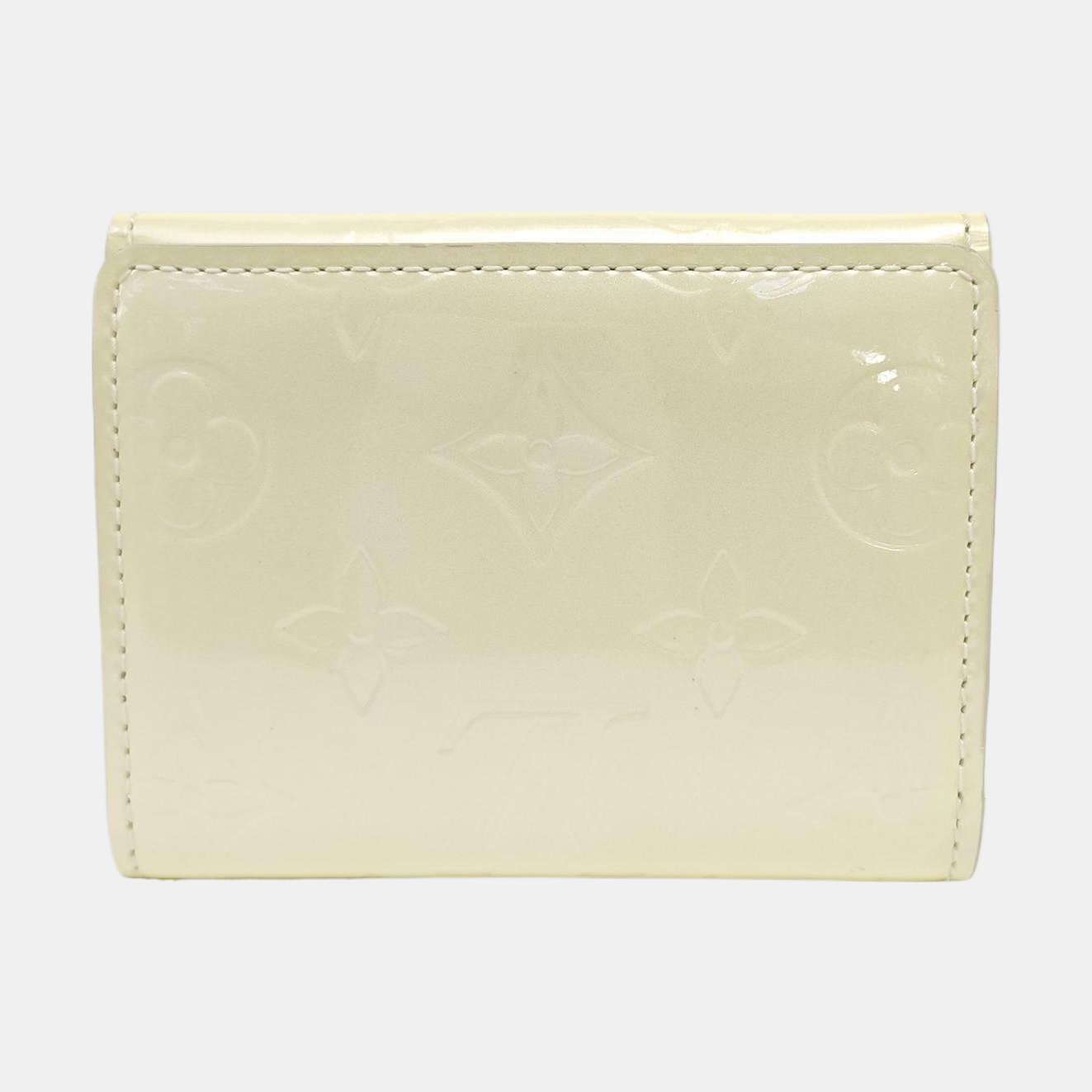 SARAH Monogram Patent Leather White Card Holder