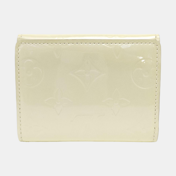 SARAH Monogram Patent Leather White Card Holder