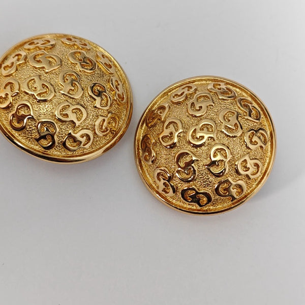 Petit CD Metal Gold Clip On Earrings