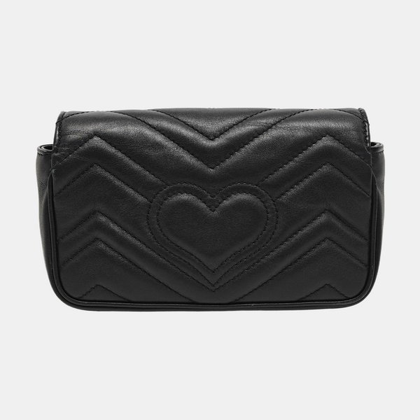 GG Marmont Mini Quilted Calfskin Black