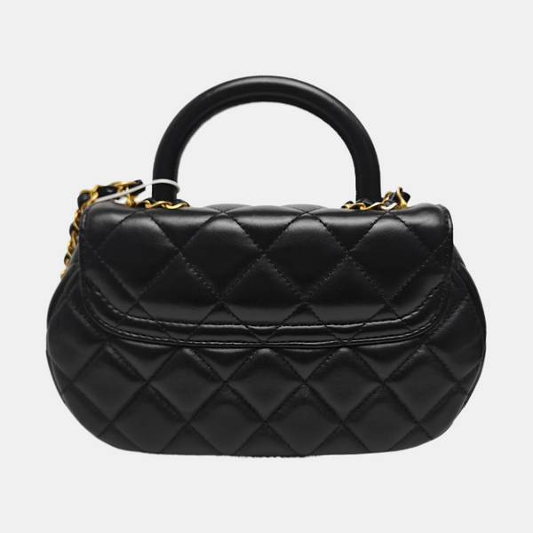 Quilted Lambskin Shoulder Bag Medium Black