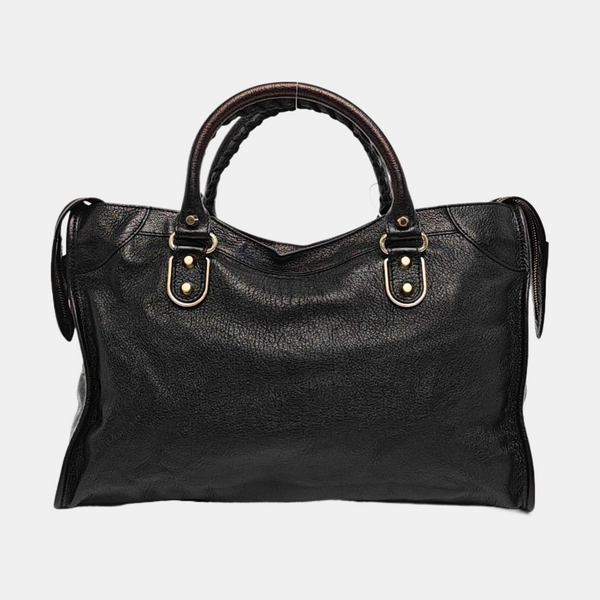 Classic Metallic Edge City Medium Lambskin Black