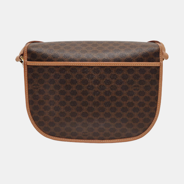 Coated Canvas Shoulder Bag Brown