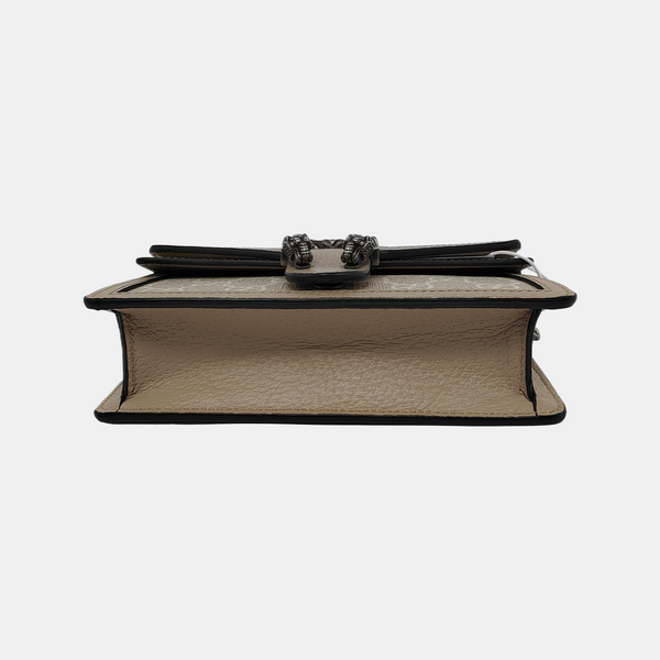 Dionysus Super Mini Monogram Coated Canvas Beige