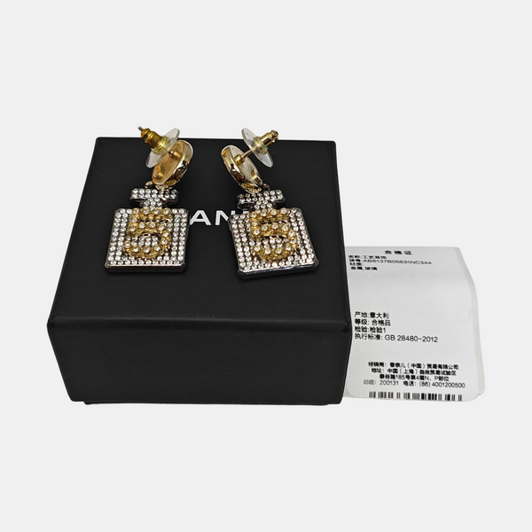 CC Logo Metal Gold Earrings