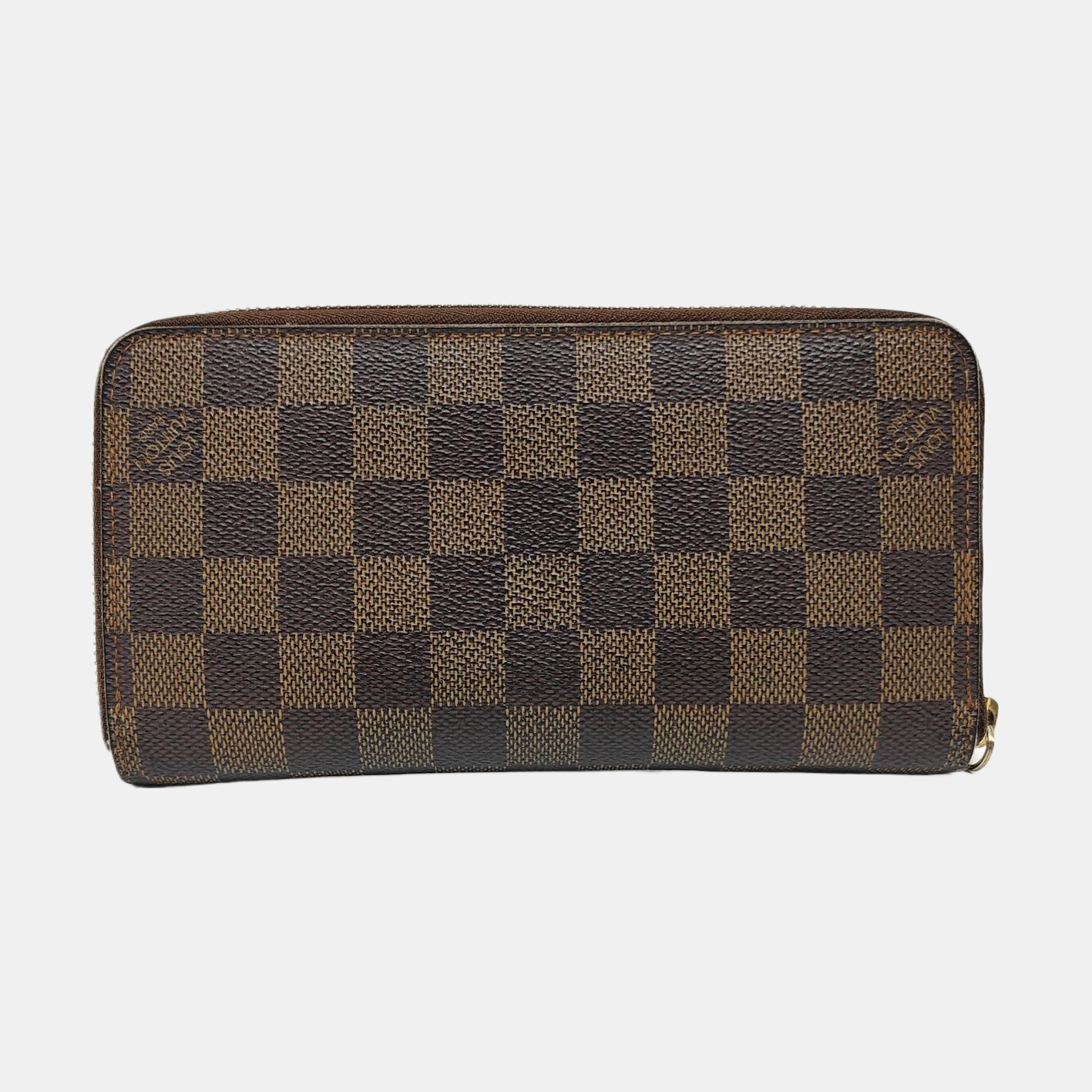 ZIPPY Damier Ebene Coated Canvas Brown Wallet