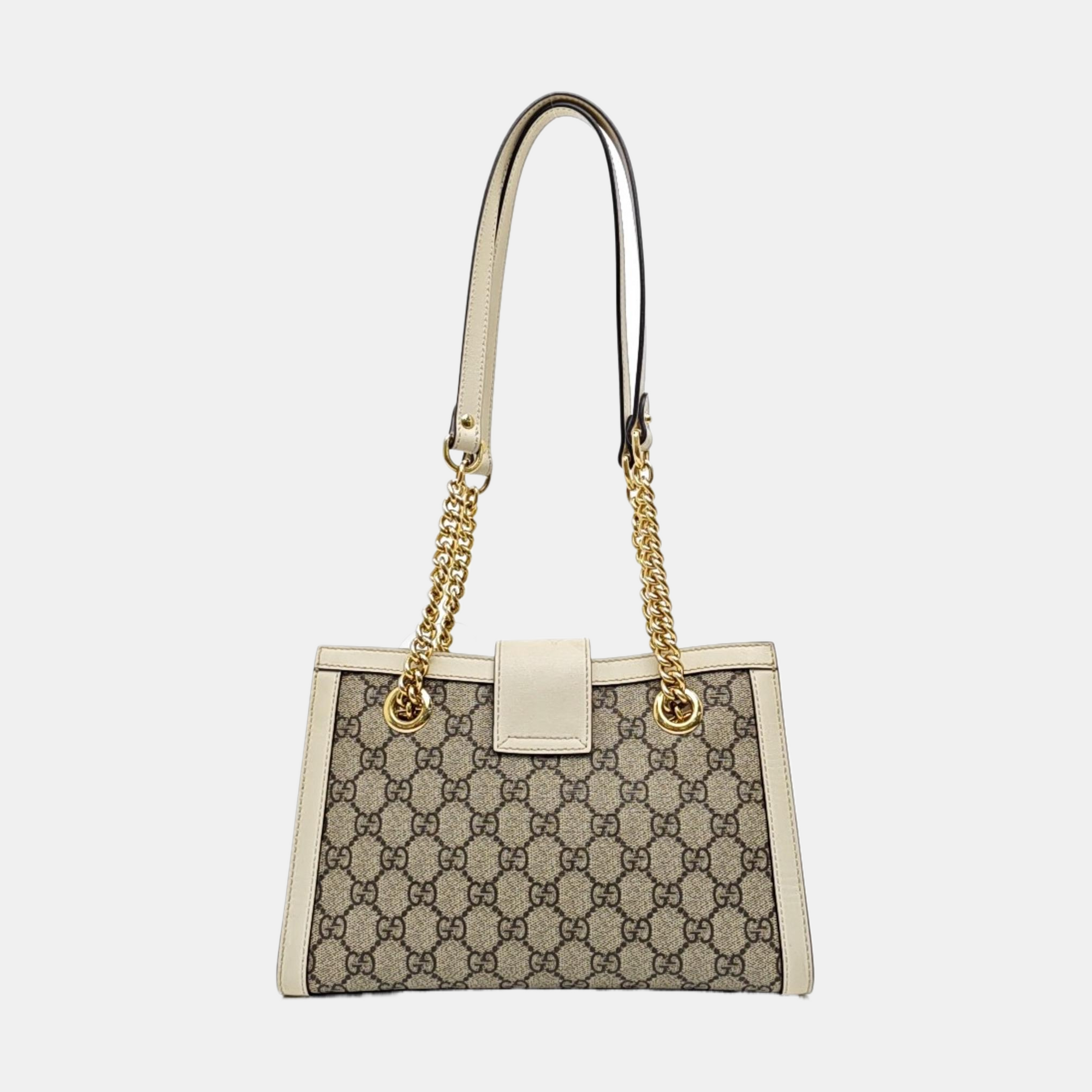 Padlock Small Monogram Coated Canvas Beige