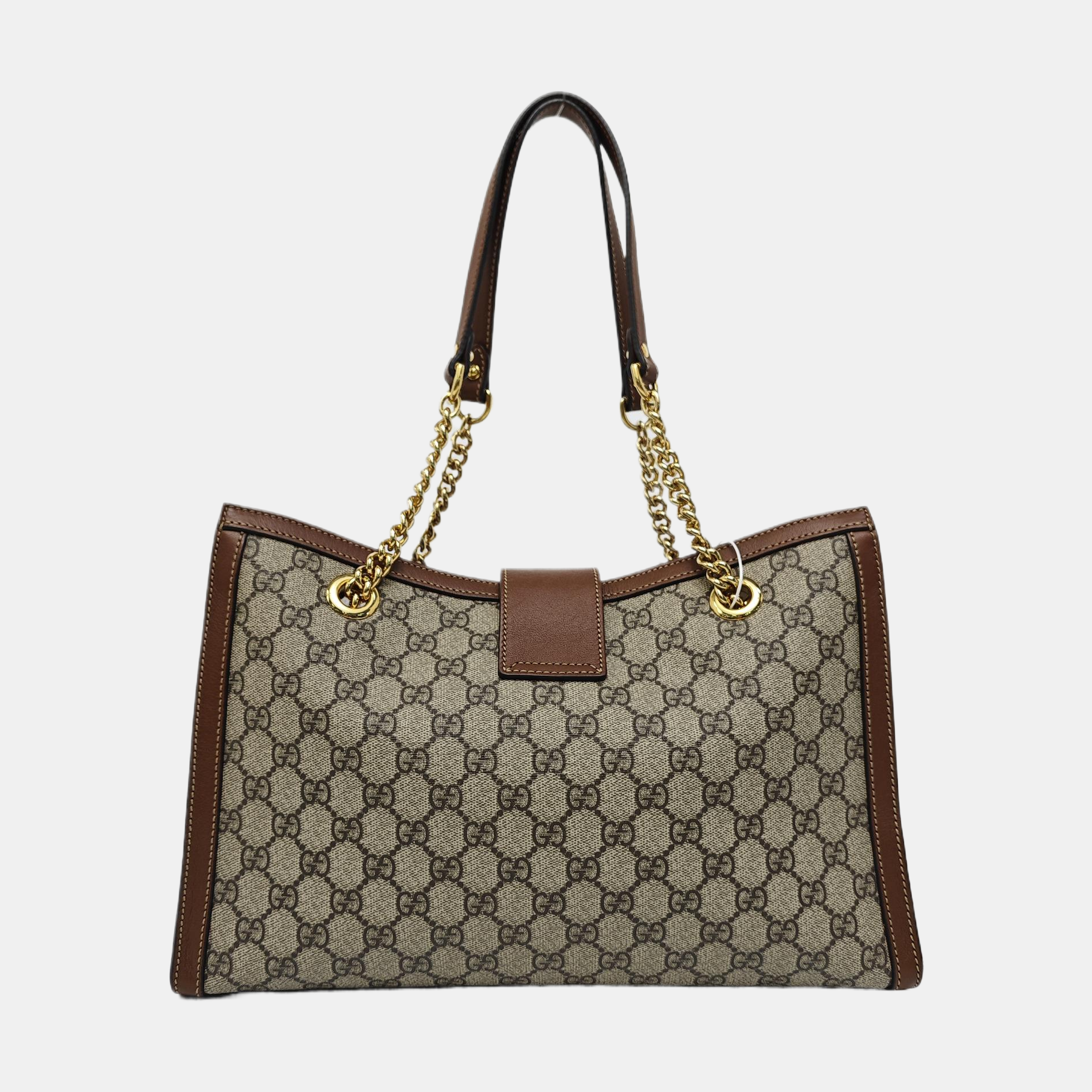 Padlock Medium Monogram Coated Canvas Beige
