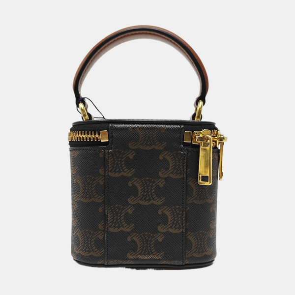 Coated Canvas Shoulder Bag Black
