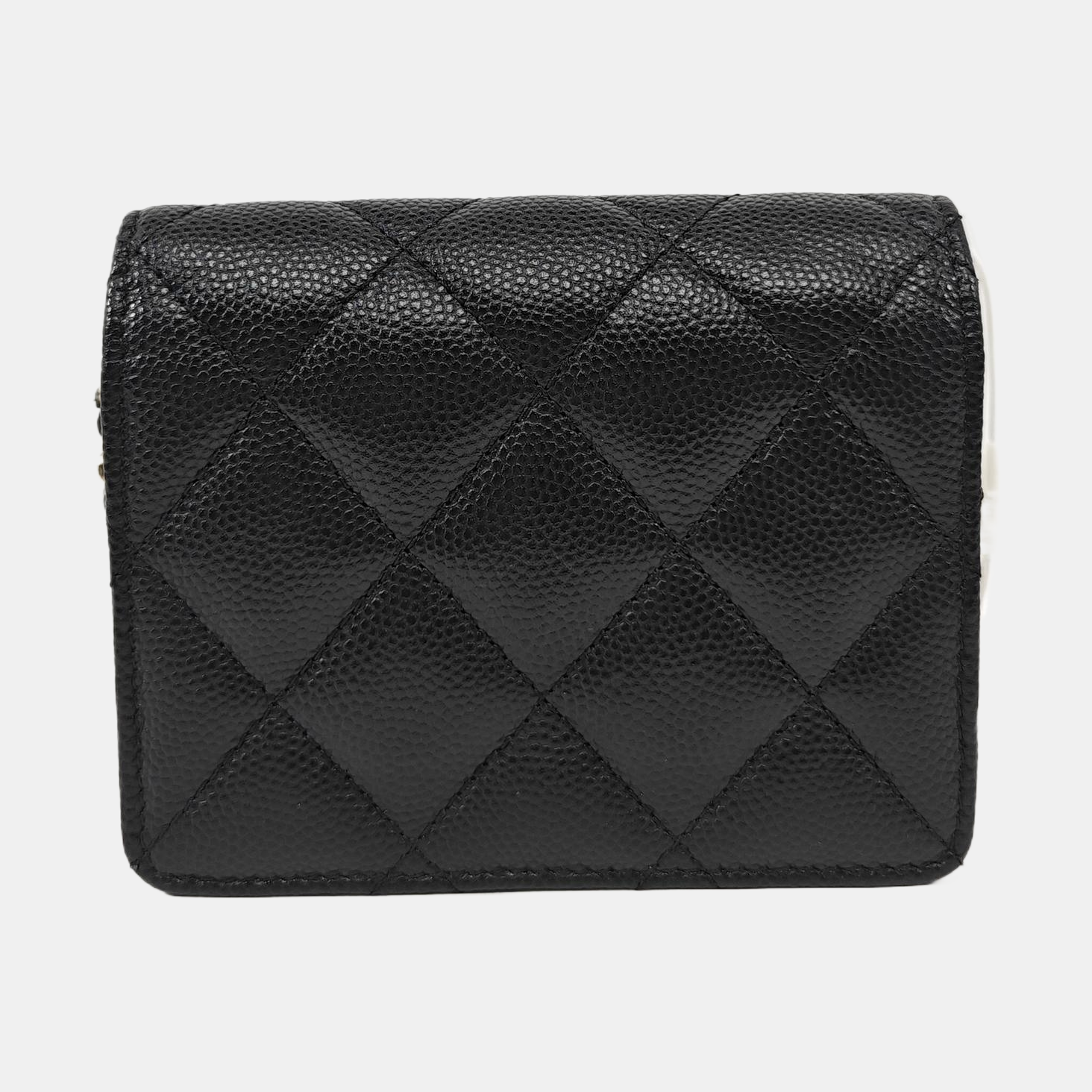 Quilted Grained Calfskin Shoulder Bag Black