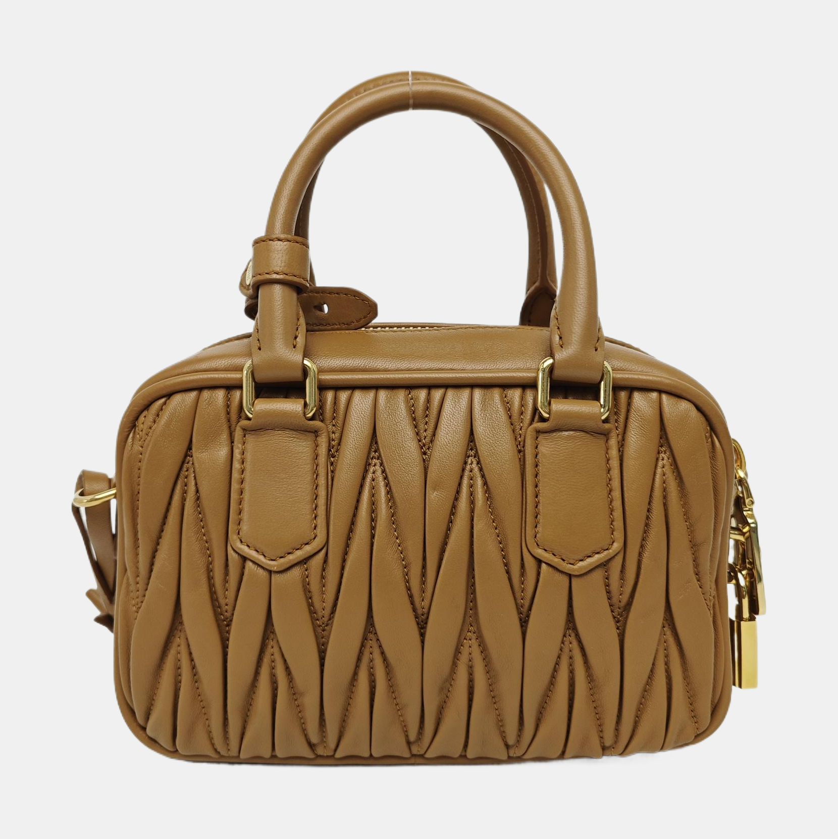 Arcadie Matelassé Small Quilted Lambskin Brown