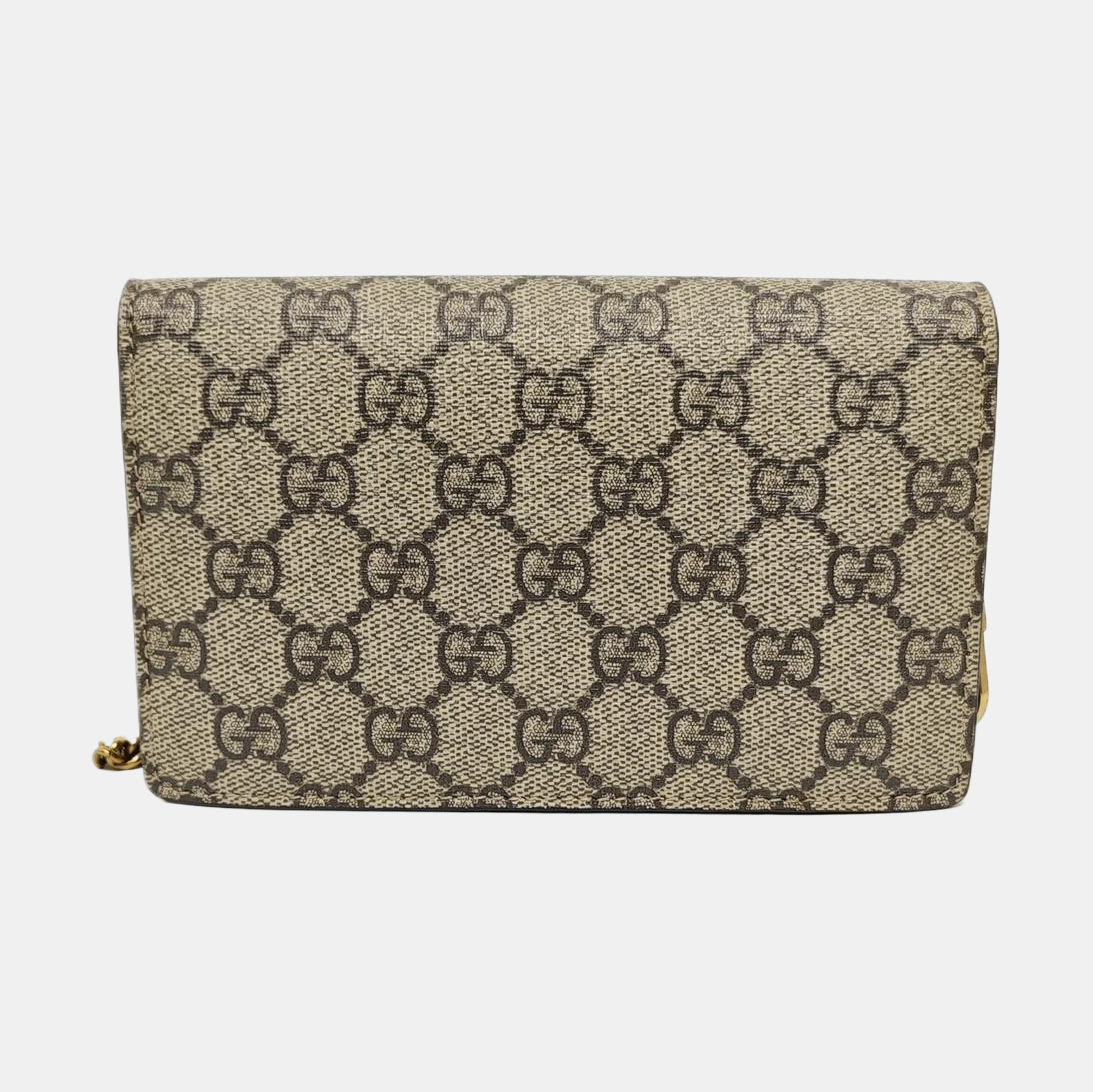 GG Supreme Mini Monogram Coated Canvas Beige