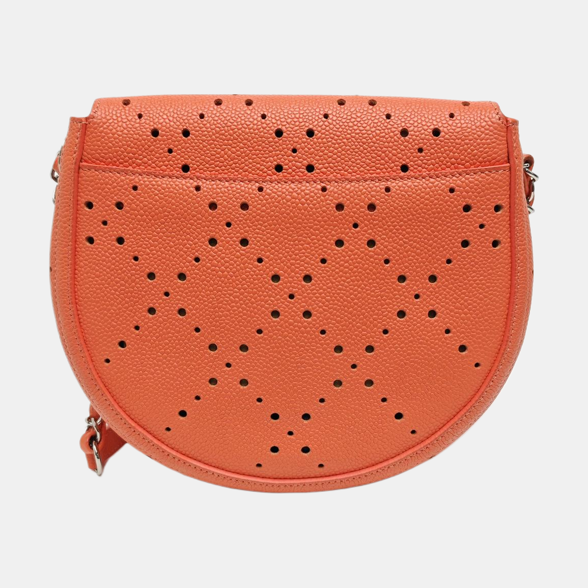 SADDLE Quilted Grained Calfskin Orange