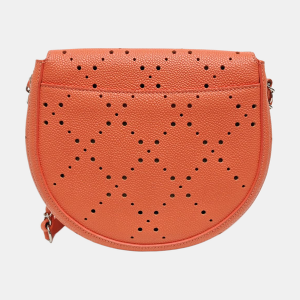 SADDLE Quilted Grained Calfskin Orange