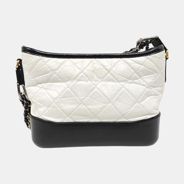 GABRIELLE Small Quilted Calfskin White