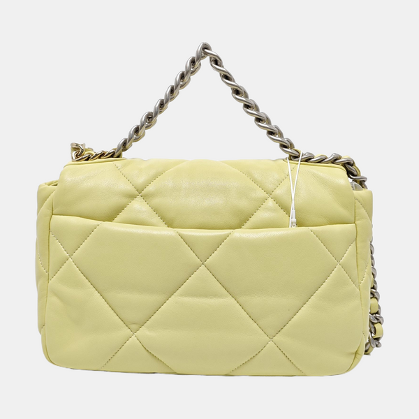 CHANEL 19 Small Quilted Lambskin Yellow