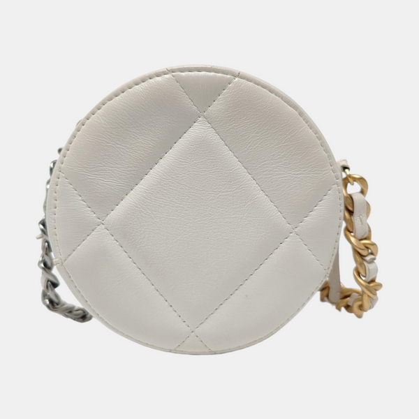 Authenticated pre-owned  CHANEL 19 Quilted Lambskin White - Crossbody Bag at Looply