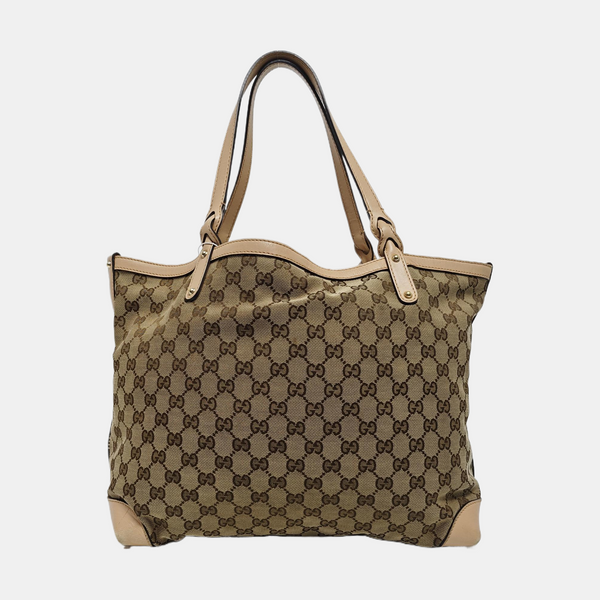 Monogram Canvas Tote Bag Brown