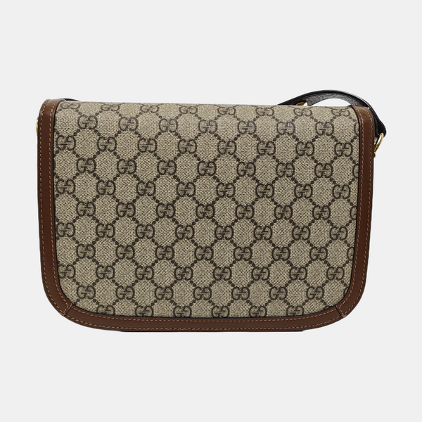 Horsebit 1955 Medium Monogram Coated Canvas Beige