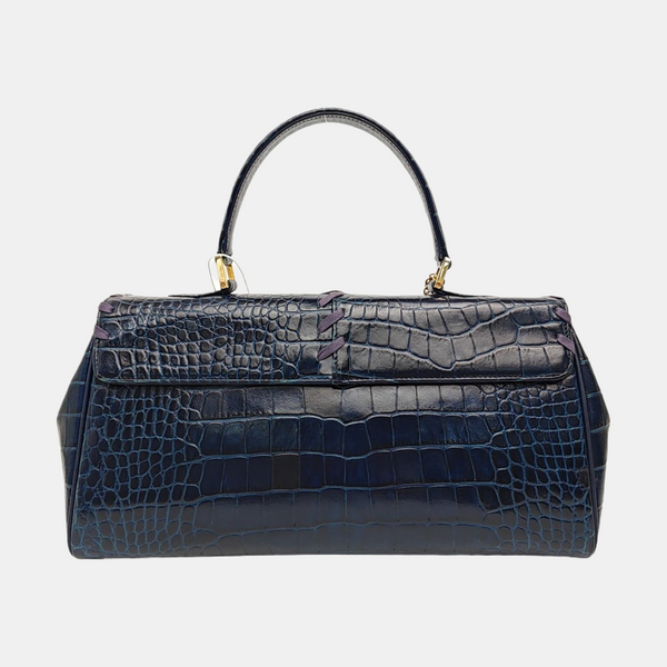 Calfskin Top Handle Bag Blue