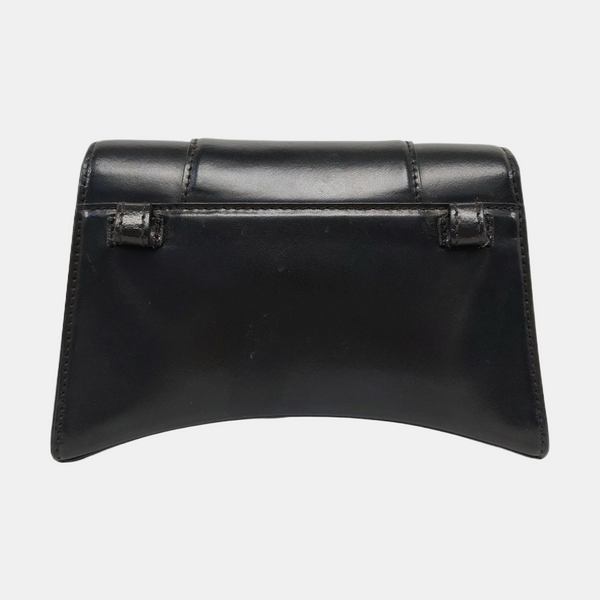 Hourglass Wallet On Chain Mini Calfskin Black