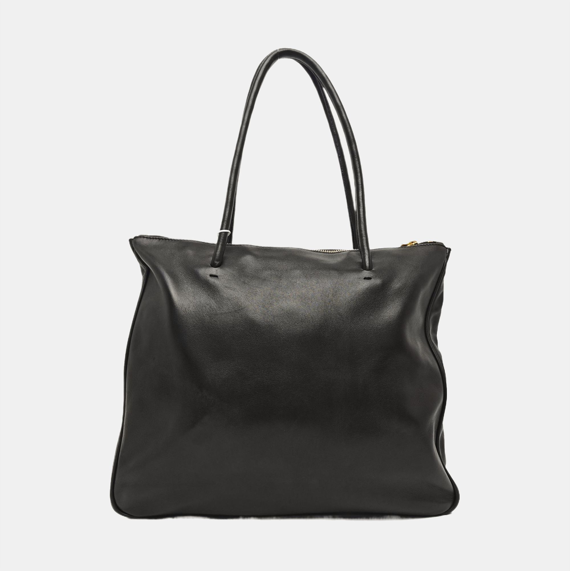 Calfskin Top Handle Bag Brown