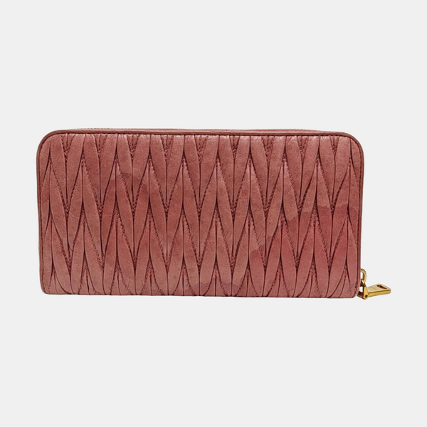 Quilted Lambskin Wallet Pink