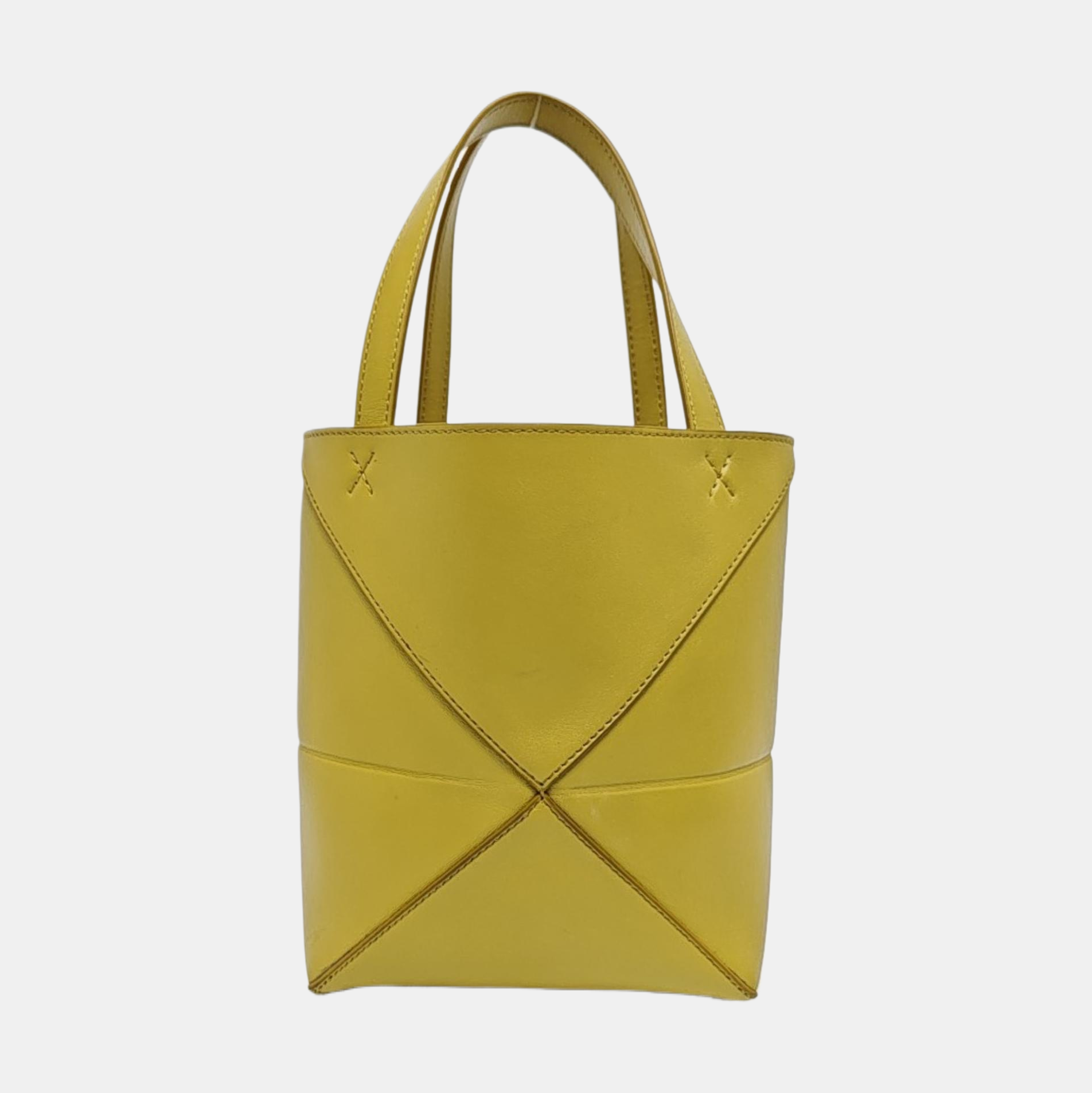 Puzzle Fold Mini Quilted Calfskin Yellow