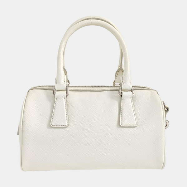 Saffiano Calfskin Shoulder Bag White