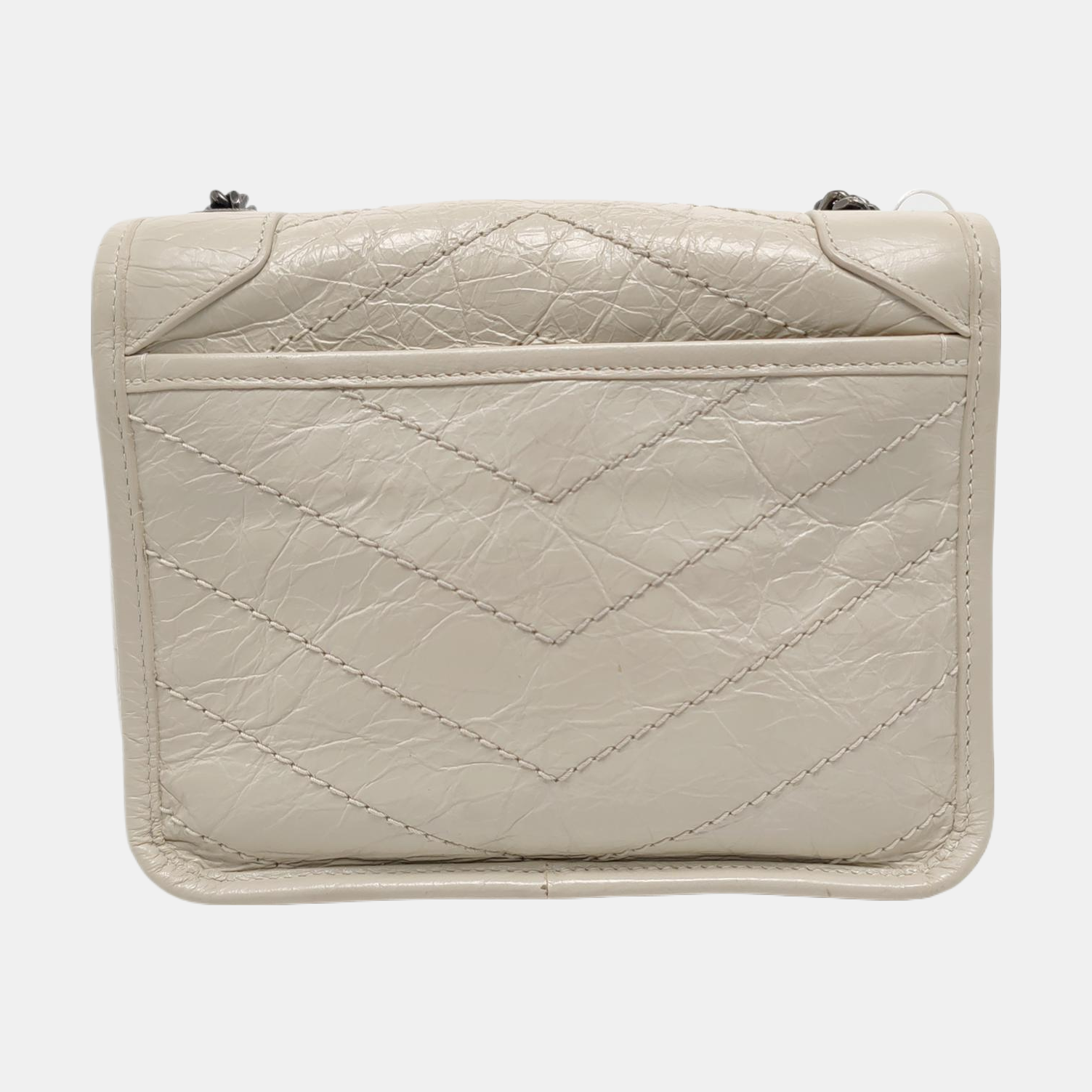 Authenticated pre-owned  NIKI Mini Chevron, Quilted Calfskin White - Shoulder Bag at Looply