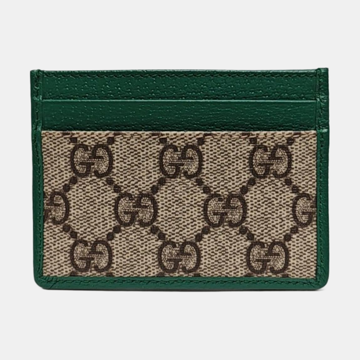 Retro Monogram Coated Canvas Green Card Holder