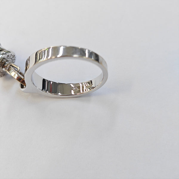 18k White Gold Silver Ring EU 53