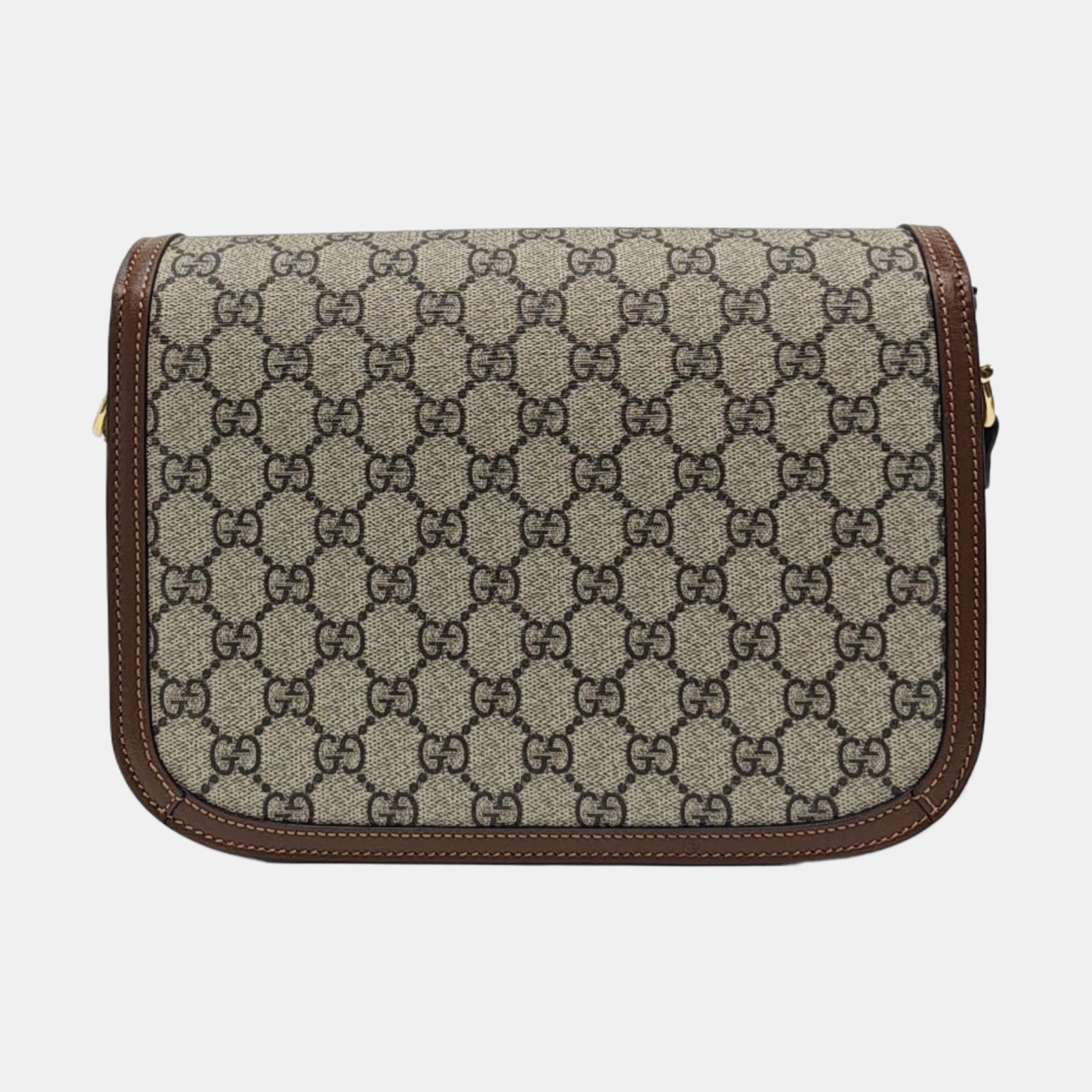 Horsebit 1955 Medium Monogram Coated Canvas Beige