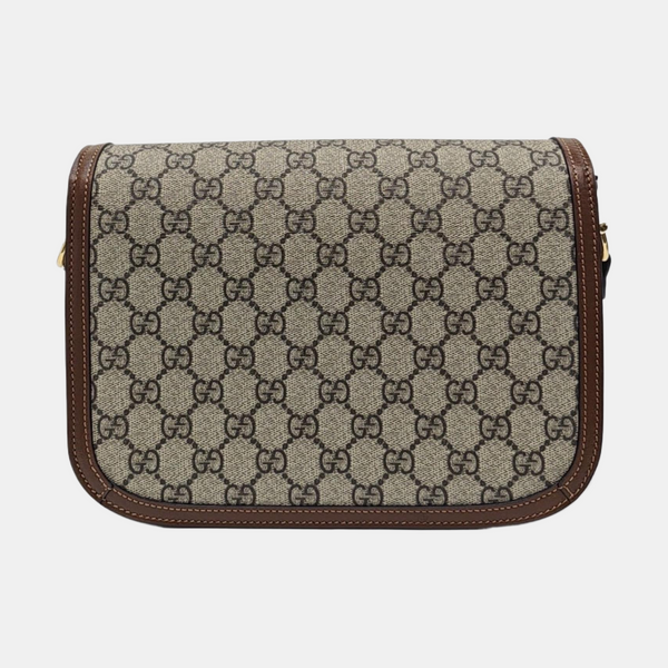 Horsebit 1955 Medium Monogram Coated Canvas Beige