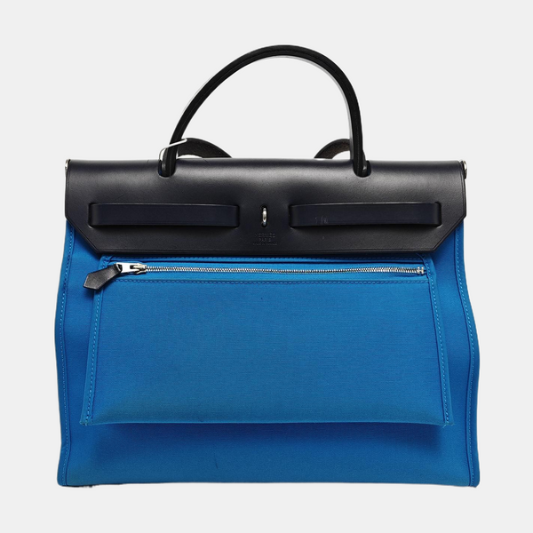 Authenticated pre-owned  Herbag 31 Canvas Blue - Shoulder Bag at Looply
