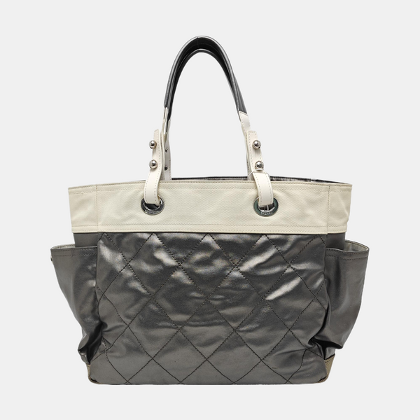 PARIS BIARRITZ Large Quilted Coated Canvas Gray