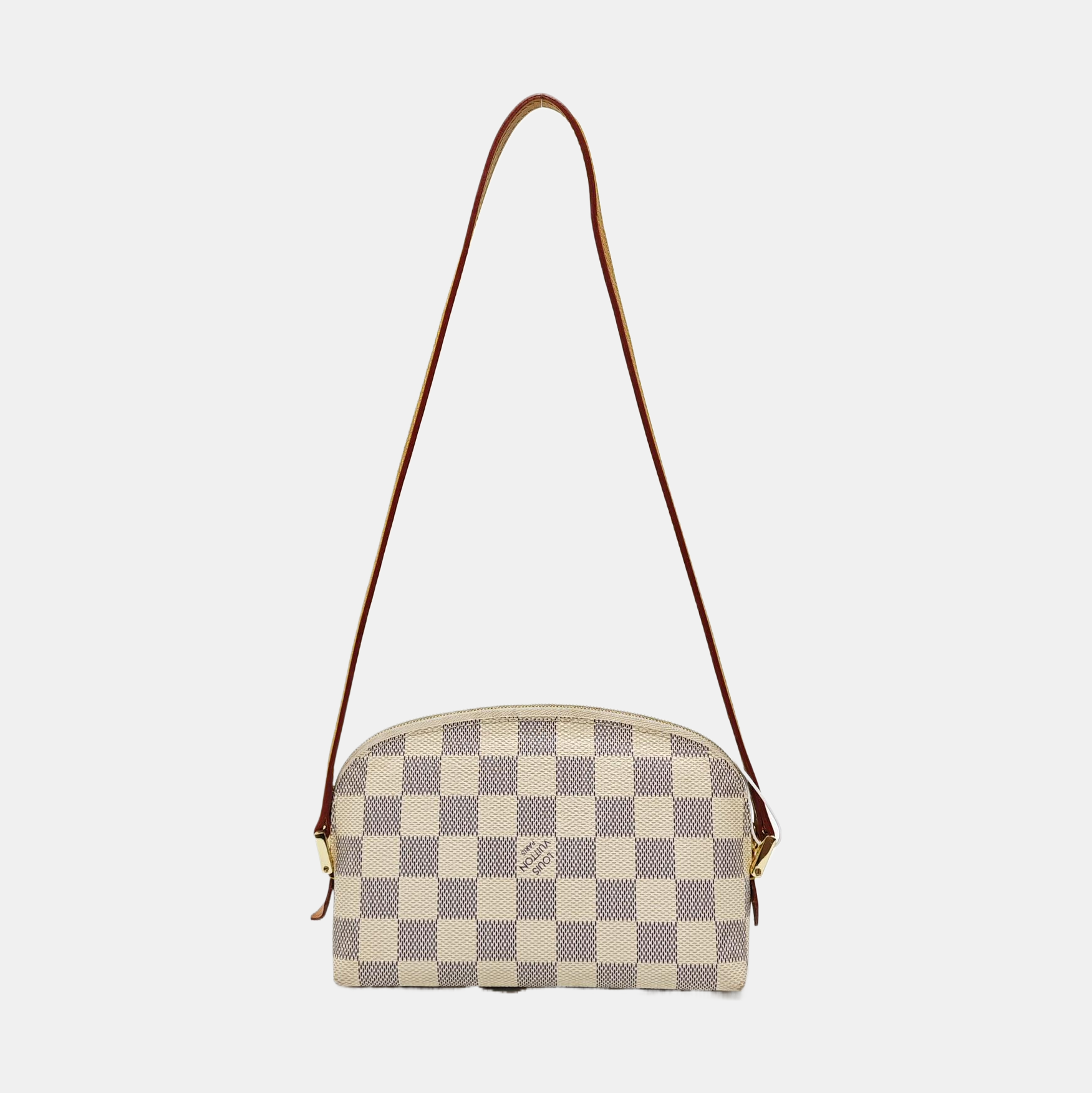 COSMETIC PM Damier Azur Coated Canvas White
